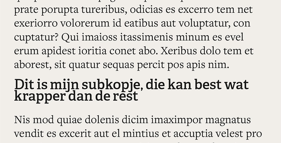 Soms krijgen subkopjes een kleinere regelafstand