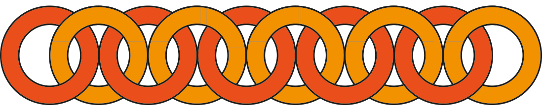 olympische ringen die in elkaar haken in Adobe Illustrator