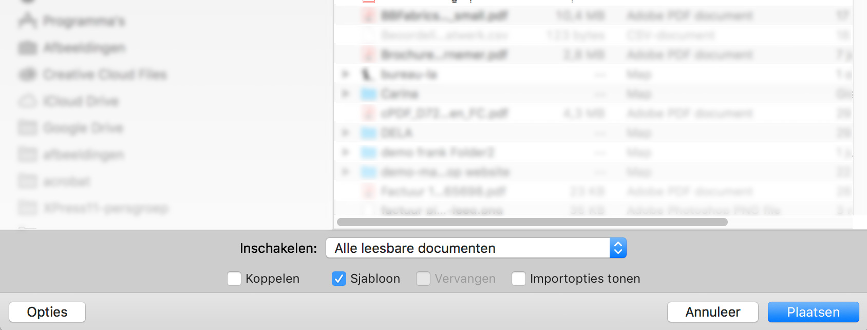 Sjabloonfunctie in Illustrator
