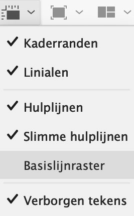 Met dit knopje toon je de basislijnen